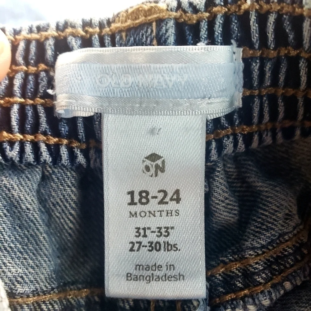 Old Navy Baby Infant Denim Blue Jeans Unisex 18-24 Months Straight Leg Cute EUC